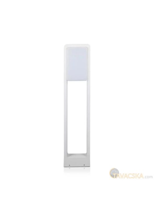 V-TAC 10W kültéri LED lámpa oszlop 80 cm, hideg fehér, fehér házzal - SKU 20118