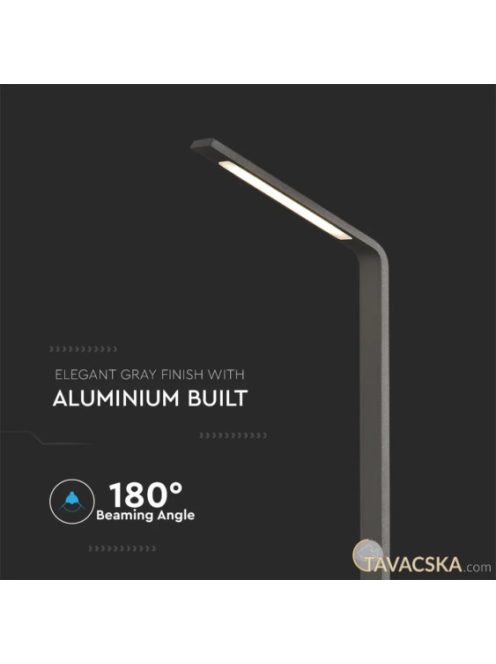 V-TAC 6W kültéri szürke házas LED oszloplámpa, természetes fehér - SKU 218681